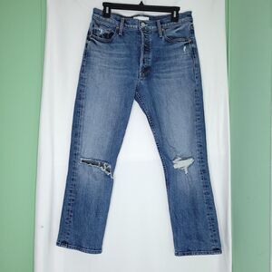 MOTHER Superior Women's The Tomcat Size 30 Distressed Button Fly Jeans